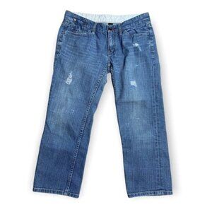 Club Monaco Cropped  Distressed Blue Jeans Size 6